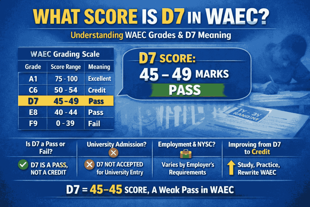 Waec Core Values What Score Is D7 in WAEC? Full Explanation of WAEC Grades, Marks, and ...