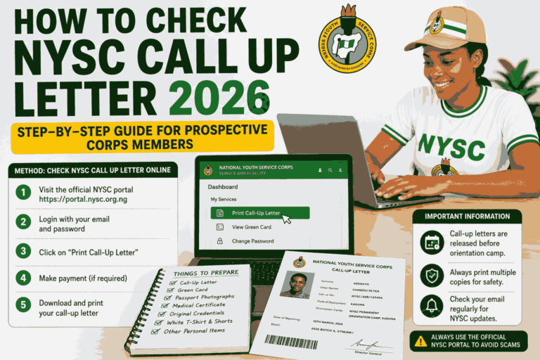How to Check NYSC Call Up Letter 2026: Complete Step-by-Step Guide for Prospective Corps Members