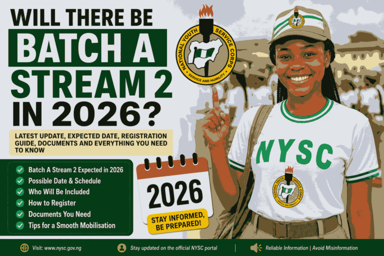 Will There Be Batch A Stream 2 in 2026? Full NYSC Update for Prospective Corps Members