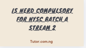 Is NERD Compulsory for NYSC Batch A Stream 2? Everything Prospective Corps Members Should Know