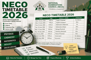 NECO Timetable 2026: Official NECO SSCE Timetable PDF, Exam Dates, Subjects & Complete Guide
